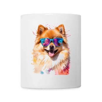 Pomeranian Pomeranian Sunglasses Dog Print - Mug - white - Front