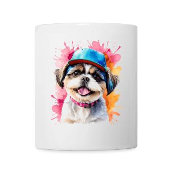 Shih Tzu Snapback Cap Chien Drôle Animal Print - Mug blanc - blanc - Devant