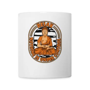 Relax Nothing Is Under Control Buddhist Statue - Mug - white - Front