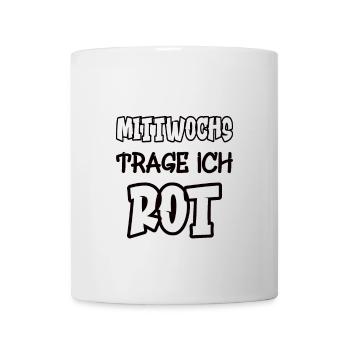 Les mercredis je porte du rouge Dicton Couleur rouge - Mug blanc - blanc - Devant