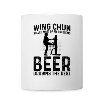 Wing Chun solves most of my problems, beer drowns - Mug - white - Front