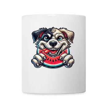 Funny Labrador with Watermelon Cartoon Summer - Mug - white - Front