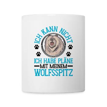 Wolfspitz plans with my Keeshond - Mug - white - Front
