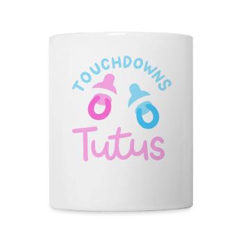 Touchdowns oder Tutus für Gender-Reveal-Partys - Tasse - Weiß - Vorne