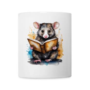 Possum Lecture Coloré Animal Design Imprimer - Mug blanc - blanc - Devant