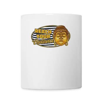 Erreichen Sie Ihr Gleichgewicht Buddhistisches Symbol Statue Priester - Tasse - Weiß - Vorne