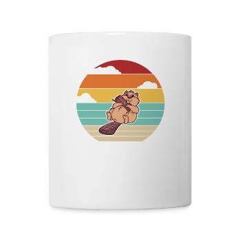Retro Nordamerikanische Eurasische Castor Canadensis - Tasse - Weiß - Vorne