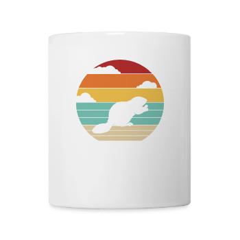 Retro Eurasischer Castor Canadensis Nordamerikanisch - Tasse - Weiß - Vorne