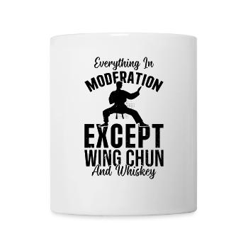 Tout avec modération sauf le Wing Chun et les whis - Mug blanc - blanc - Devant