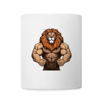 Löwe Gym Muskeln Martial Arts MMA - Tasse - Weiß - Vorne