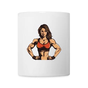 Woman Fitness Muscles Gym Girl - Mug - white - Front