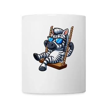 Cool Zebra Swing Sunglasses Summer - Mug - white - Front