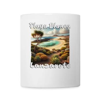 Playa Blanca Lanzarote Strand Urlaub Düne Wüste - Tasse - Weiß - Vorne