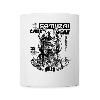 Futuristisches Samurai-Shirt für Techno-Anime-Fans - Tasse - Weiß - Vorne