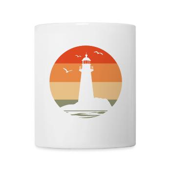 Phare au coucher du soleil - Mug blanc - blanc - Devant