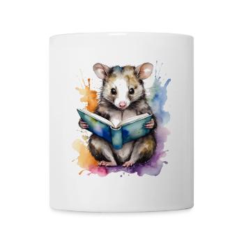 Possum Lecture Coloré Animal Design Imprimer - Mug blanc - blanc - Devant