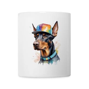 Doberman Snapback Cap Dog Funny Design Print - Mug - white - Front