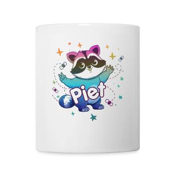 PIET - Beau nom de garçon avec un raton laveur mignon - Mug blanc - blanc - Devant