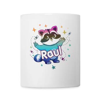 RAUL - Beau nom de garçon avec un raton laveur mignon - Mug blanc - blanc - Devant