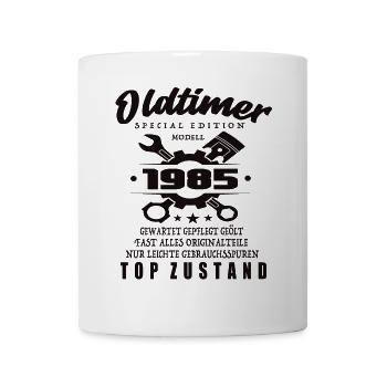 Voiture classique édition spéciale modèle 1985 anniversaire - Mug blanc - blanc - Devant