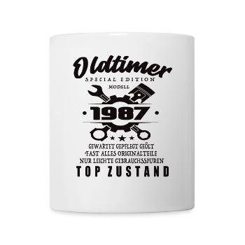 Voiture classique édition spéciale modèle 1987 anniversaire - Mug blanc - blanc - Devant