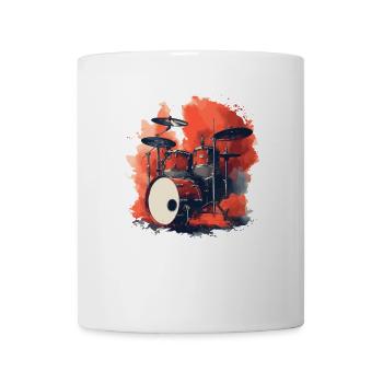 Schlagzeug Retro Style - Tasse - Weiß - Vorne