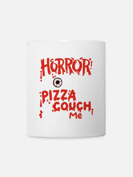 Horrorfilme und Pizza - Tasse - Weiß