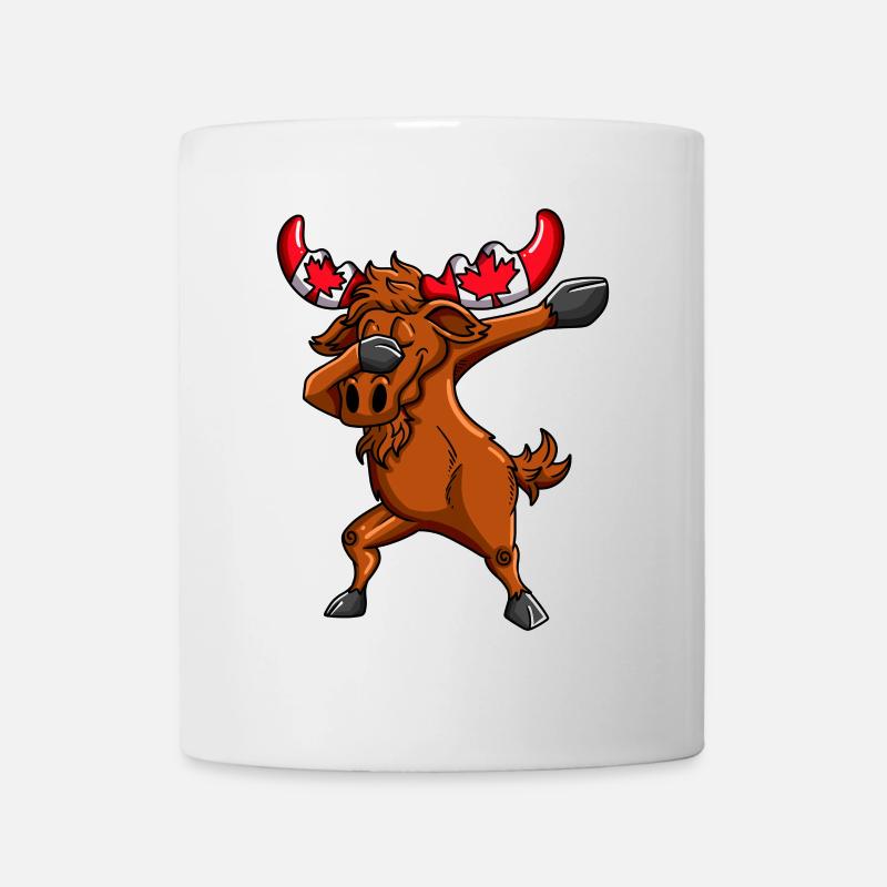 Orignal canadien avec dab dab du drapeau du Canada - Mug blanc - blanc