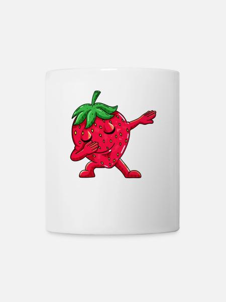 Obst Erdbeeren tanzt Dabbing Dab tanz Kinder - Tasse - Weiß