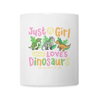 Dinosaurier Dinosaurierliebhaber Mädchen - Tasse - Weiß - Vorne