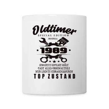 Oldtimer Édition Spéciale Modèle 1989 Anniversaire - Mug blanc - blanc - Devant