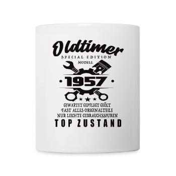 Oldtimer Special Edition Modell 1957 Geburtstag - Tasse - Weiß - Vorne