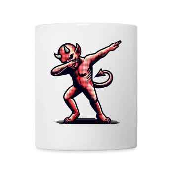 Dabbender Teufel Lustiges Dabbing Design Halloween - Tasse - Weiß - Vorne