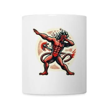 Dabbender Teufel Lustiges Dabbing Design Kostüm - Tasse - Weiß - Vorne