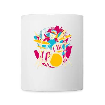 Schlagzeuger Synthwave - Tasse - Weiß - Vorne
