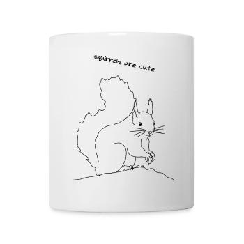 Écureuil mignon, lineart - Mug blanc - blanc - Devant