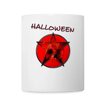 Pentagramme avec crâne - Mug blanc - blanc - Devant