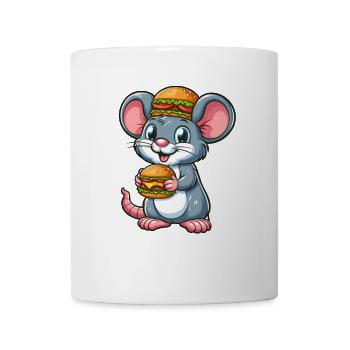 Funny Rat Hamburger Cheeseburger Fast Food - Mug - white - Front