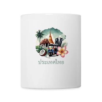 Thai-tempel Elefant Bangkok Pagode - Tasse - Weiß - Vorne