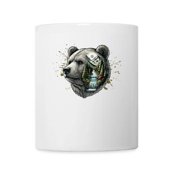 Wildnis im Inneren des Bären Retro Vintage - Tasse - Weiß - Vorne