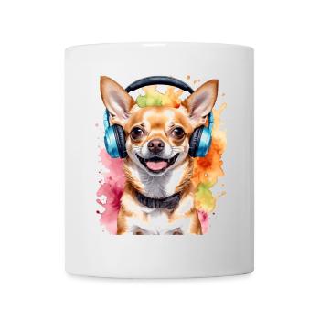 Chihuahua Casque Chien Drôle Animal Design Imprimer - Mug blanc - blanc - Devant