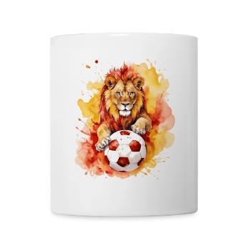 Lion Football Coloré Espagne Animal Design Imprimer - Mug blanc - blanc - Devant