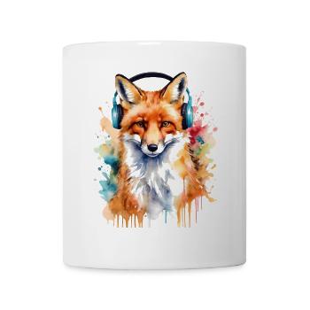 Renard Casque Musique Coloré Animal Design Imprimer - Mug blanc - blanc - Devant