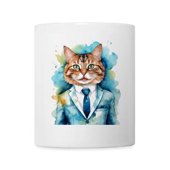 Cat Suit Colorful Funny Funny Animal Design Print - Mug - white - Front