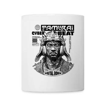 Techno Samurai T-Shirt für Manga-Liebhaber - Tasse - Weiß - Vorne