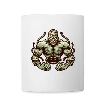 Muscular Bodybuilder Zombie Halloween Costume - Mug - white - Front