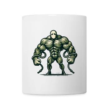 Muscular bodybuilder Halloween costume creepy - Mug - white - Front