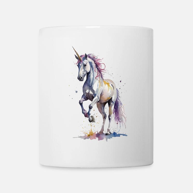 Mythisches Gebrüll - Einhorn Aquarell - Tasse - Weiß