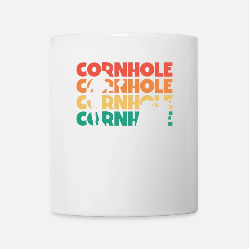 Cornhole Retro Text Spiel Bretter Sitzsack Cornhole - Tasse - Weiß