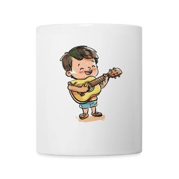 Ukulele Junge Grafik - Tasse - Weiß - Vorne